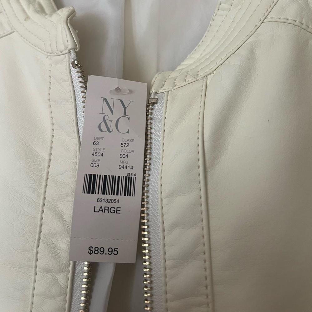 Off white leather jacket - Picture 4 of 4